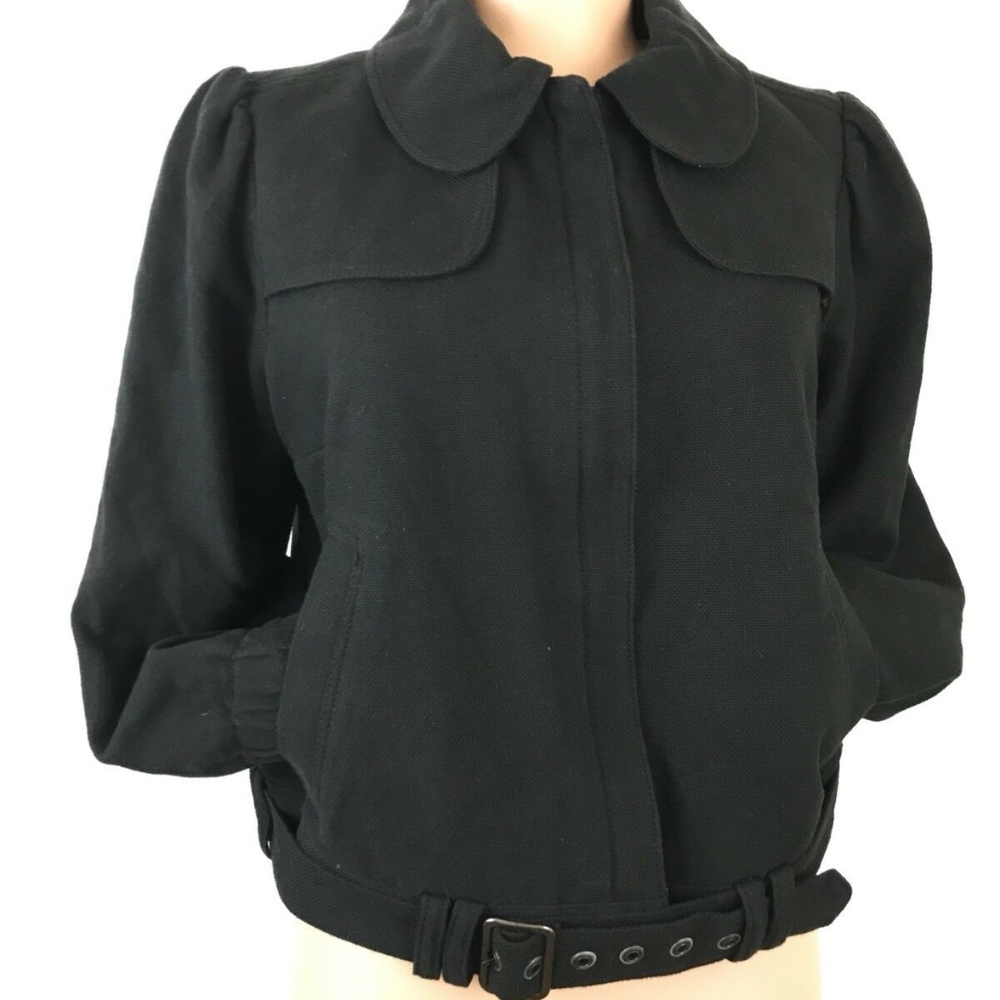 Gap Moto Jacket Womens Medium Full Zip Black
